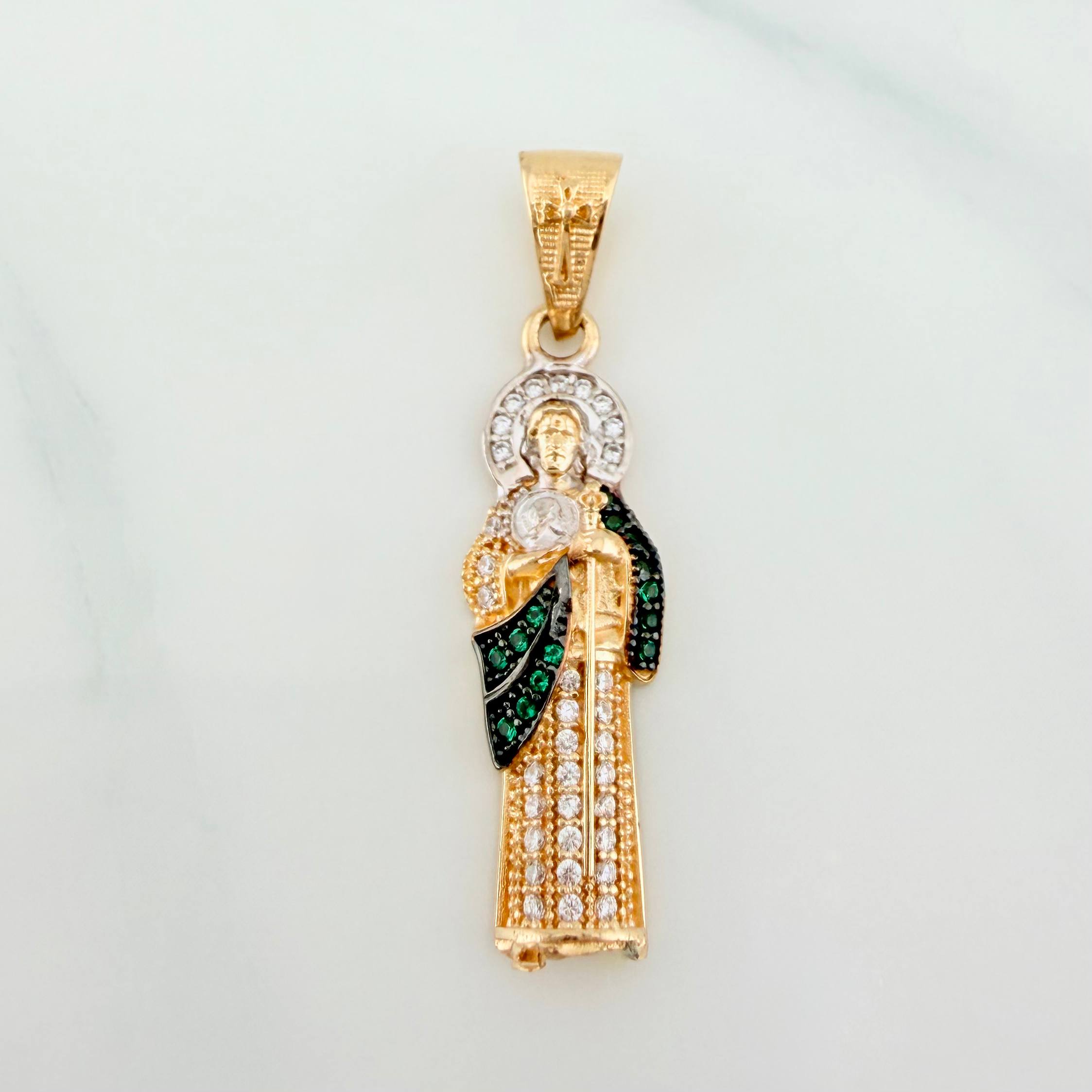 Pendant Saint Jude Thaddeus 2.85 g / 1 1/2 in Three Golds 18K