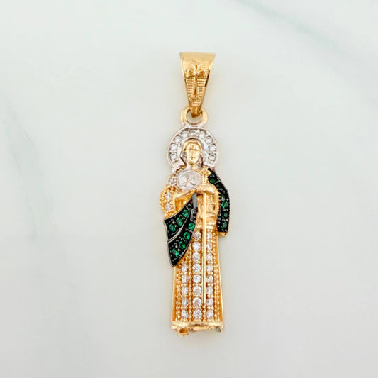 Dije San Judas Tadeo 2.85 g / 1 1/2 in Tres Oros 18K