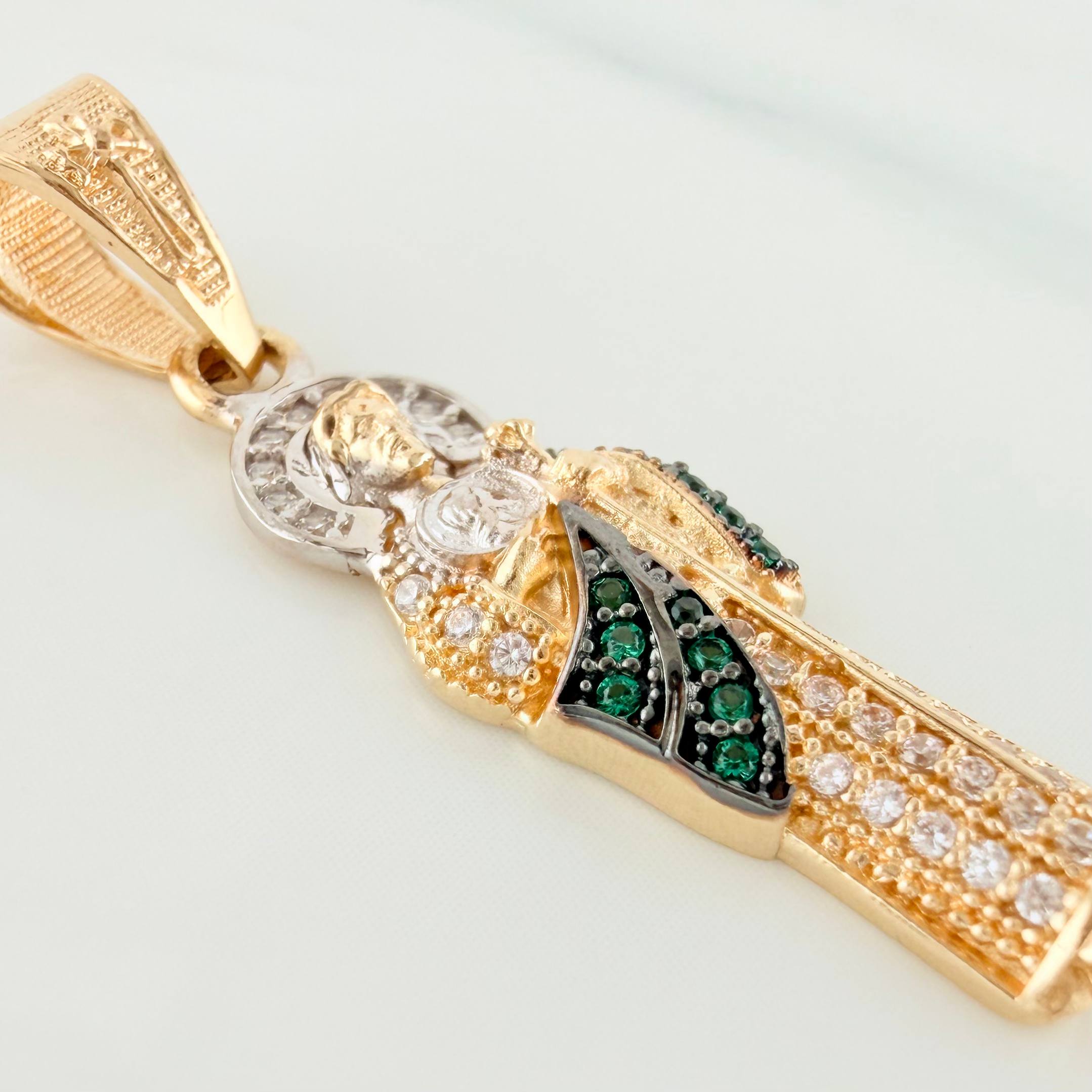 Pendant Saint Jude Thaddeus 2.85 g / 1 1/2 in Three Golds 18K