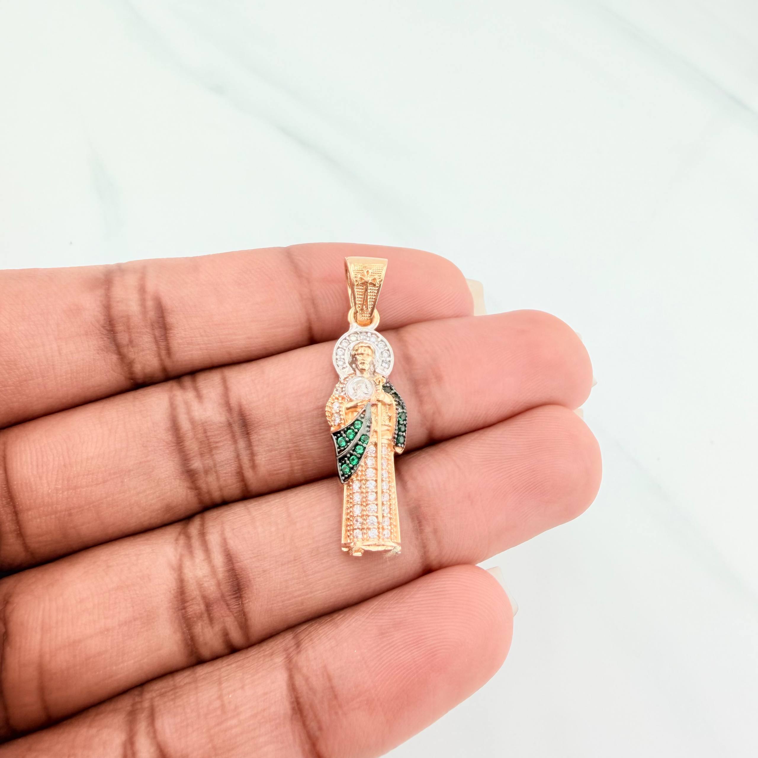 Pendant Saint Jude Thaddeus 2.85 g / 1 1/2 in Three Golds 18K