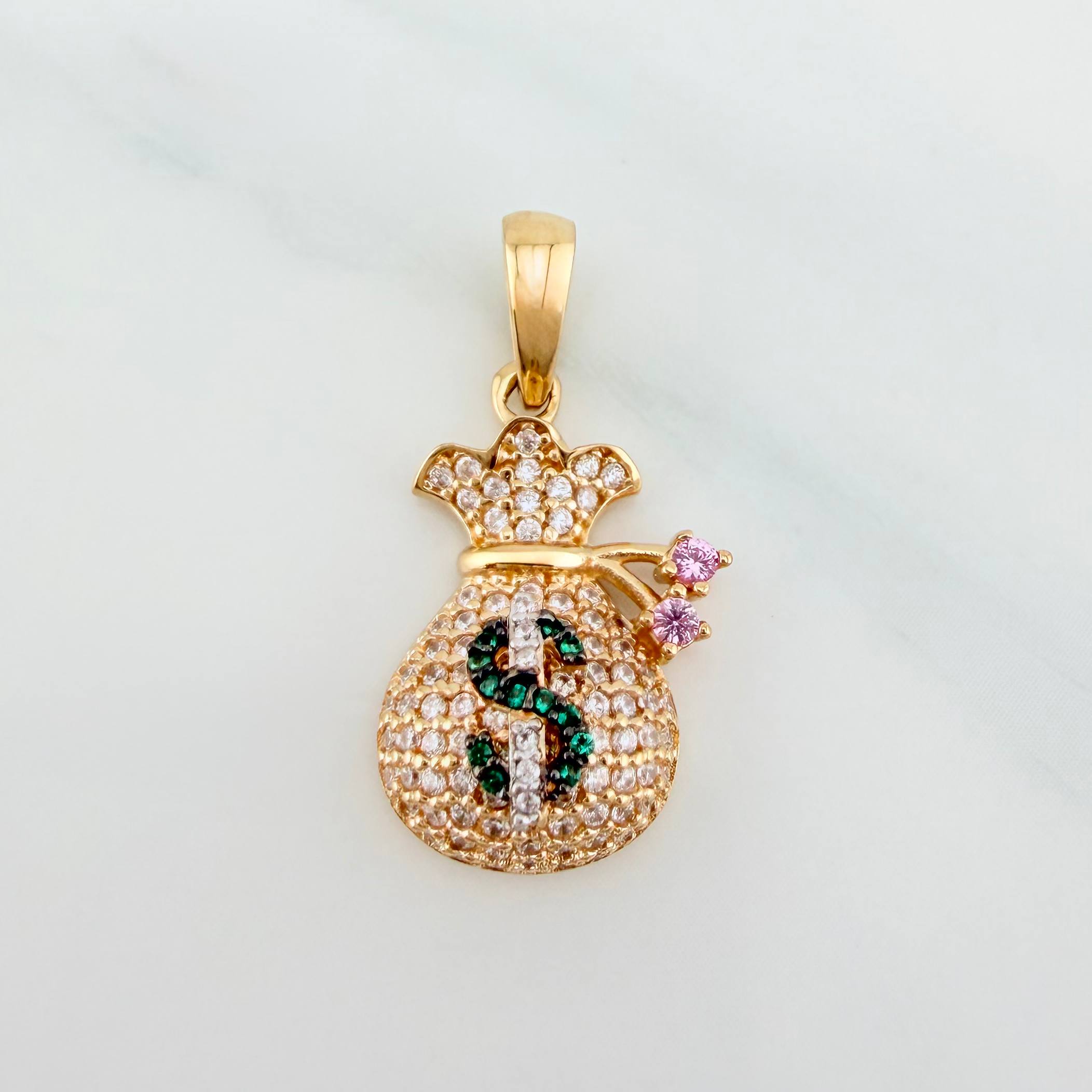 Pendant Money Bag 2.65 g / 1 in Three 18K Golds
