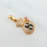 Pendant Money Bag 2.65 g / 1 in Three 18K Golds