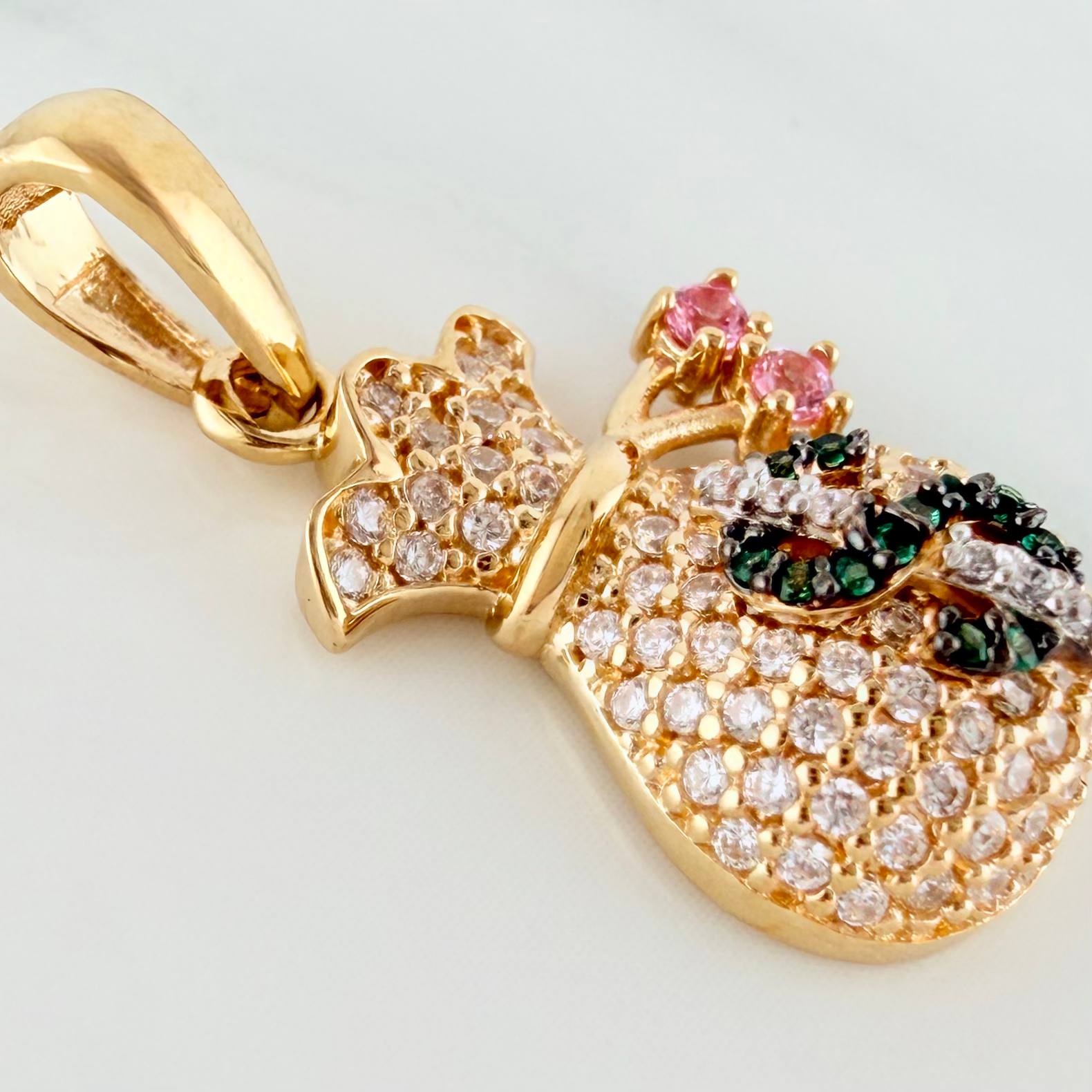 Pendant Money Bag 2.65 g / 1 in Three 18K Golds