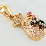 Pendant Money Bag 2.65 g / 1 in Three 18K Golds