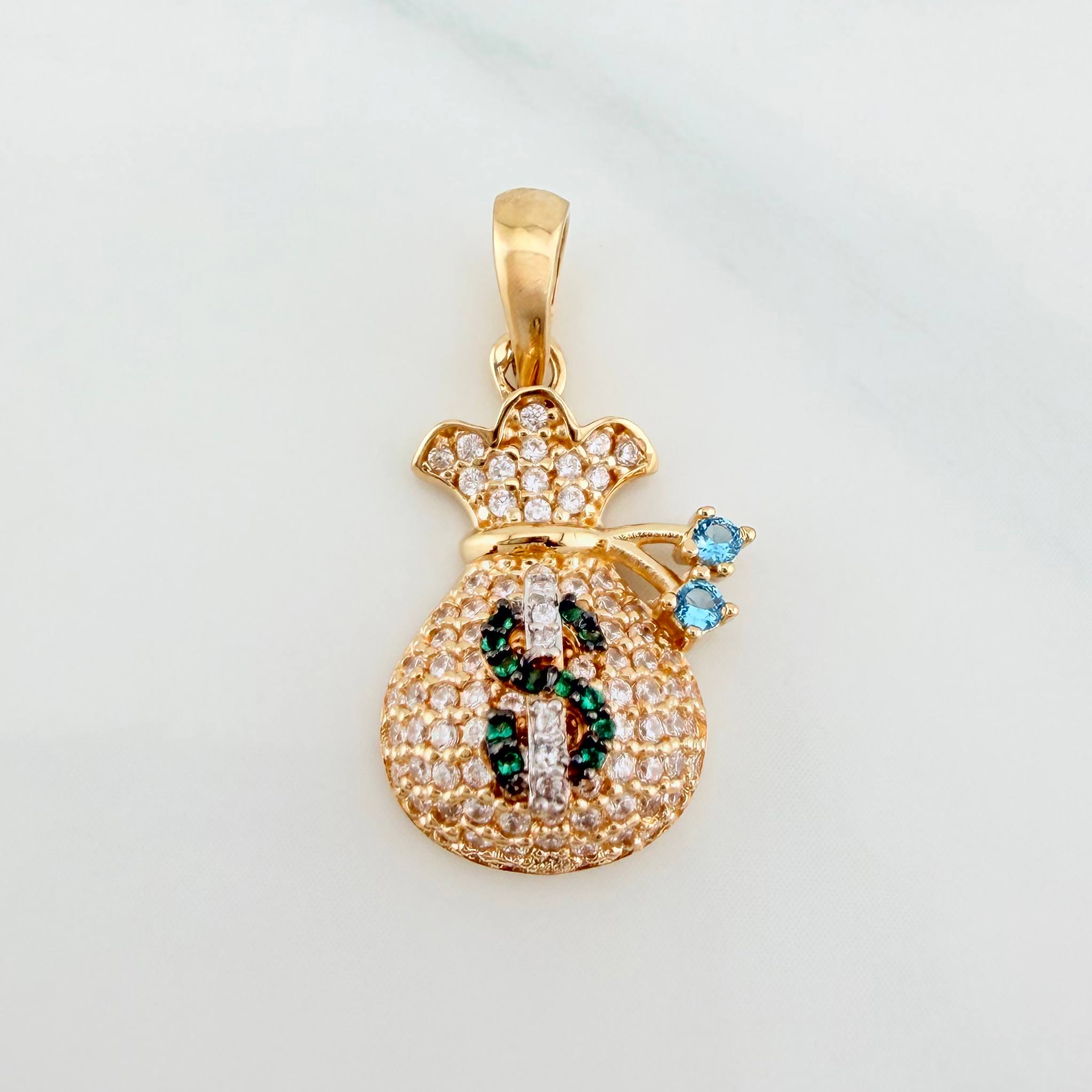 Dije Bolsa De Dinero 2.6 g / 1 in Tres Oros 18K