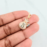 Dije Bolsa De Dinero 2.6 g / 1 in Tres Oros 18K