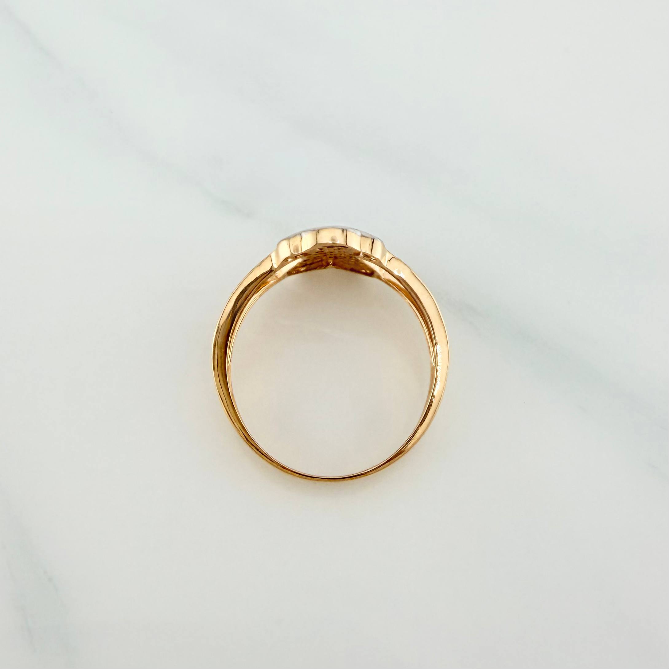 Bear Ring Ts 3.4 g / T6 1/2 Two Golds Yellow White 18K