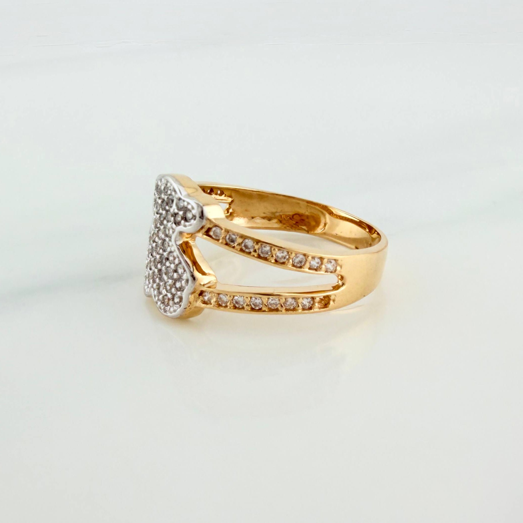 Bear Ring Ts 3.4 g / T6 1/2 Two Golds Yellow White 18K