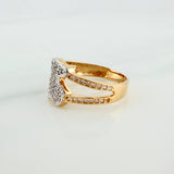 Bear Ring Ts 3.4 g / T6 1/2 Two Golds Yellow White 18K