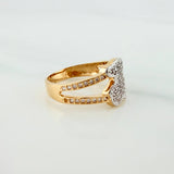 Bear Ring Ts 3.4 g / T6 1/2 Two Golds Yellow White 18K