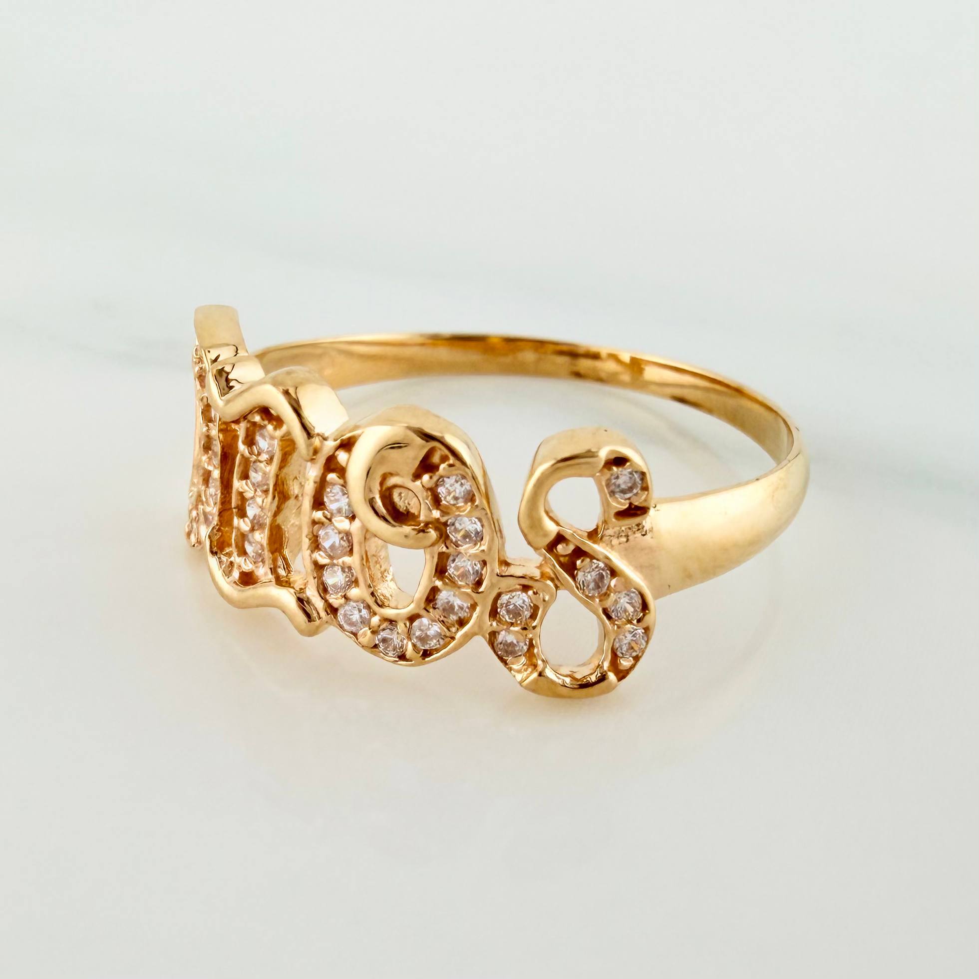 Anillo Dios 2.3 g / T8 Oro Amarillo 18K
