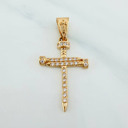 Dije Cruz Clavo 2.3 g / 1 1/2 in Oro Amarillo 18K