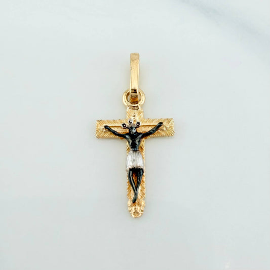 Dije Cruz Cristo Milagroso De Buga 0.9 g / 1 in Tres Oros 18K