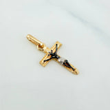 Dije Cruz Cristo Milagroso De Buga 0.9 g / 1 in Tres Oros 18K