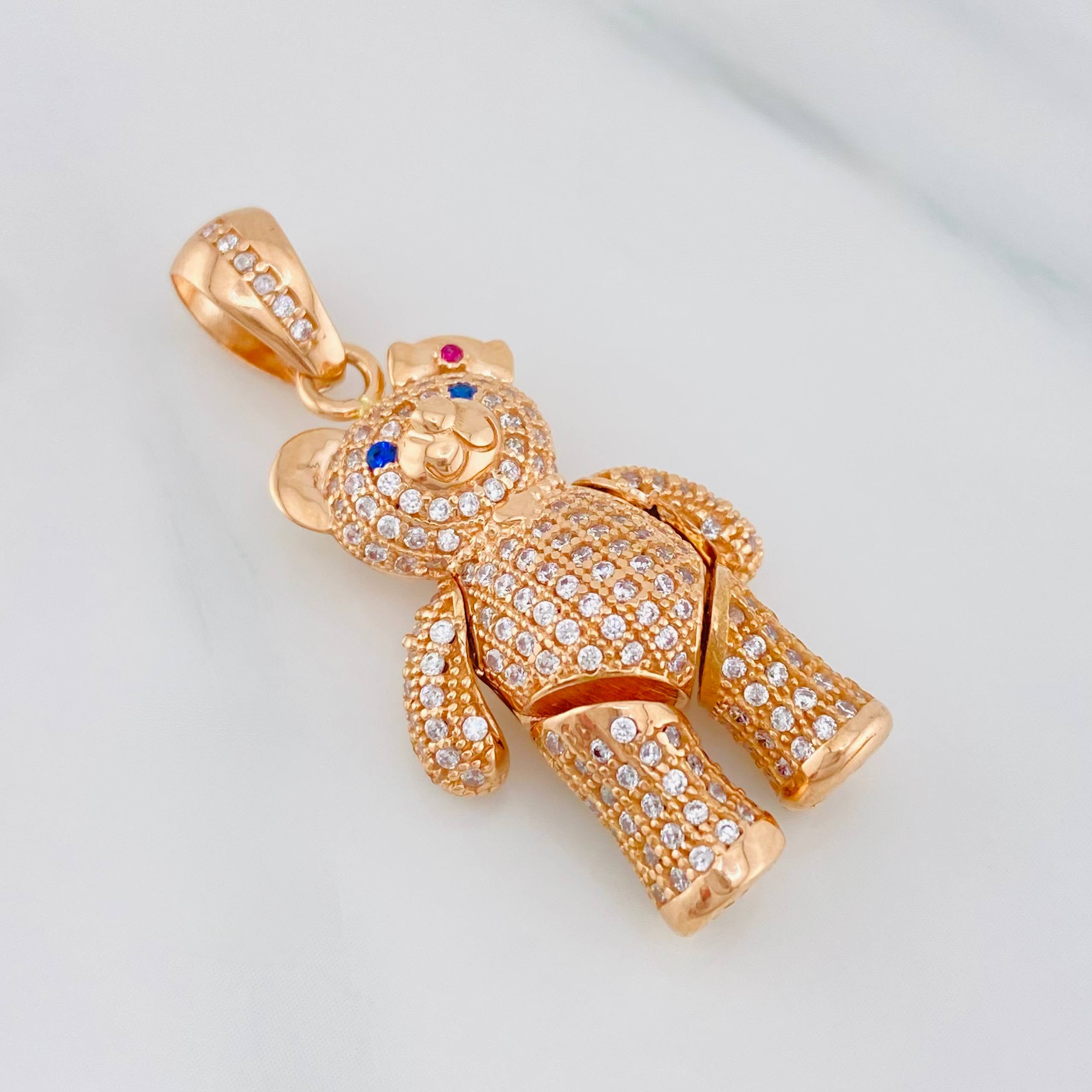 Articulated Bear Pendant 8.4 g / 1 1/2 in 18K Rose Gold
