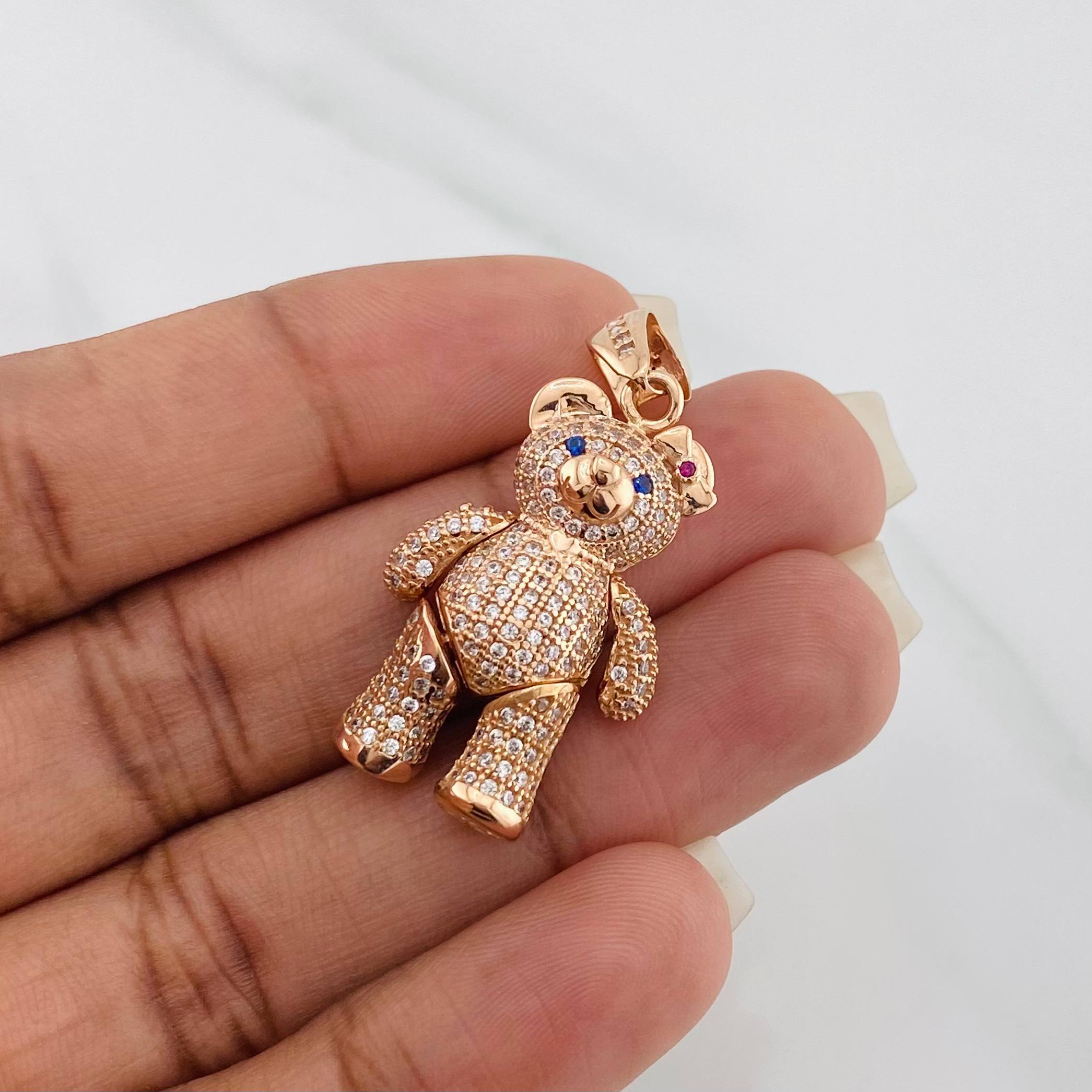 Articulated Bear Pendant 8.4 g / 1 1/2 in 18K Rose Gold