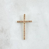 Dije Cruz Punteada 0.7gr / 2.3cm / Circones Lila Oro Amarillo 18K ©