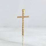 Dije Cruz Punteada 0.7gr / 2.3cm / Circones Lila Oro Amarillo 18K ©