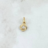 Pendant  Flor Elipse 0.95gr / 1.3cm / White Zircon Yellow Gold 18K *