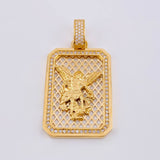 Pendant Plaque Enmayada Saint Michael 20.35 g / 2 1/4 in Yellow Gold 18K