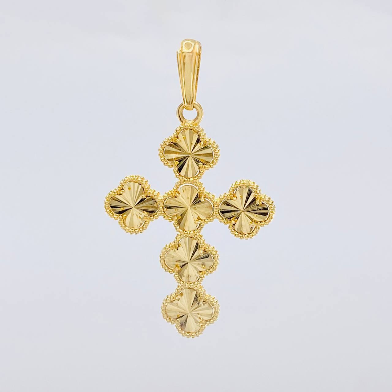 Pendant Cross Clover 6.45 g / 2 in Yellow Gold 18K