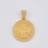 Dije Medalla San Benito 6.85 g / 1 1/2 in Oro Amarillo 18K