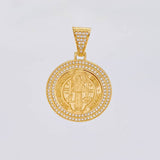 Dije Medalla San Benito 7.05 g / 1 1/2 in Oro Amarillo 18K