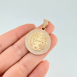 Dije Medalla San Benito 7.05 g / 1 1/2 in Oro Amarillo 18K