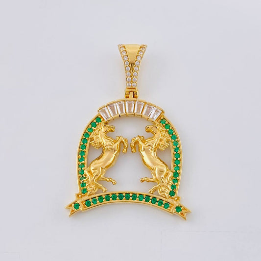 Dije Herradura Caballos 6.95 g / 1 1/2 in Oro Amarillo 18K