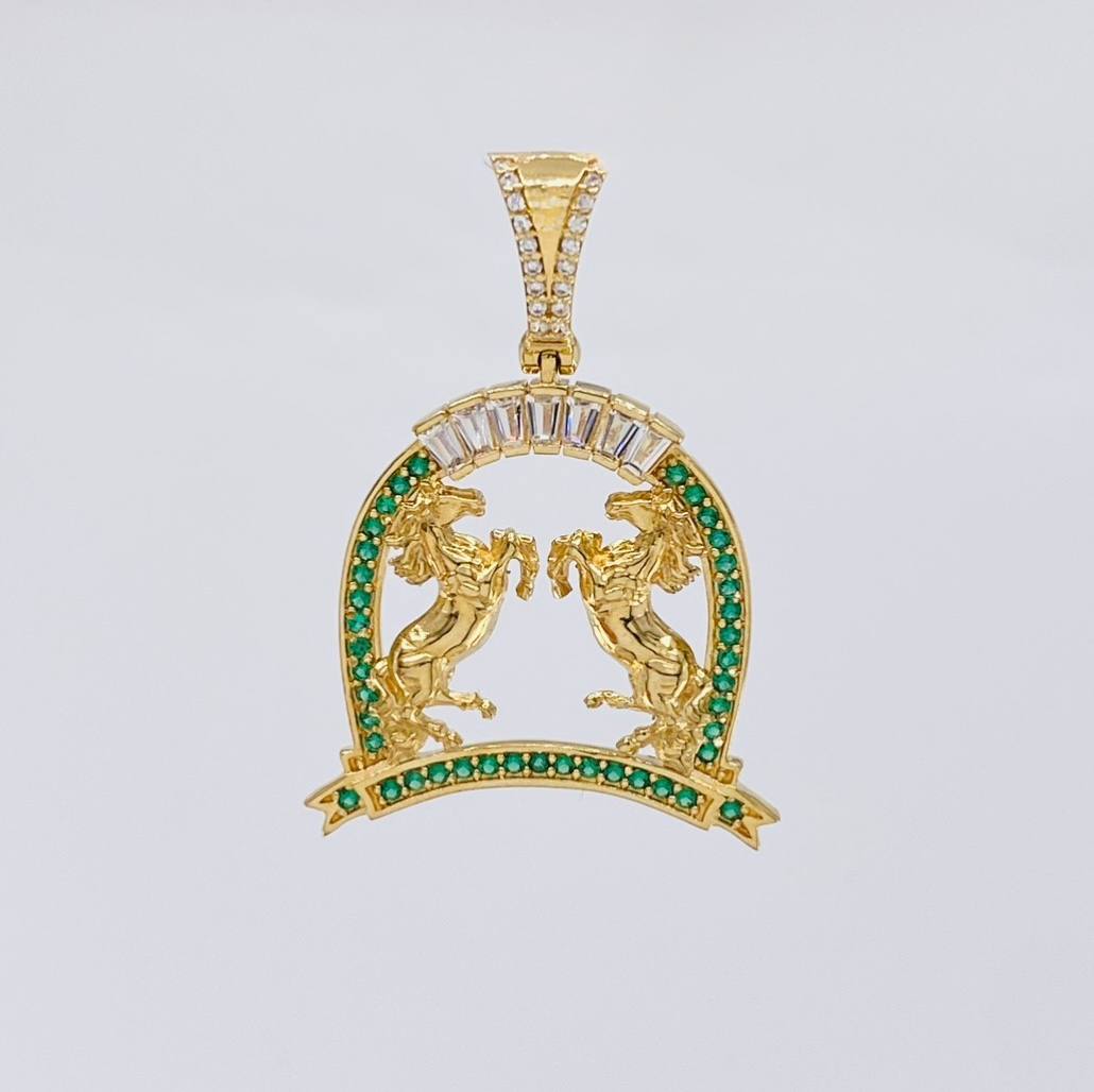 Dije Herradura Caballos 6.95 g / 1 1/2 in Oro Amarillo 18K