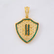 Pendant Shield Dollar Sign 7.45 g / 1 3/4 in 18K Yellow Gold