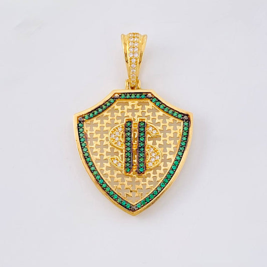 Dije Escudo Signo Dolar 7.45 g / 1 3/4 in Oro Amarillo 18K