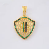 Pendant Shield Dollar Sign 7.45 g / 1 3/4 in 18K Yellow Gold