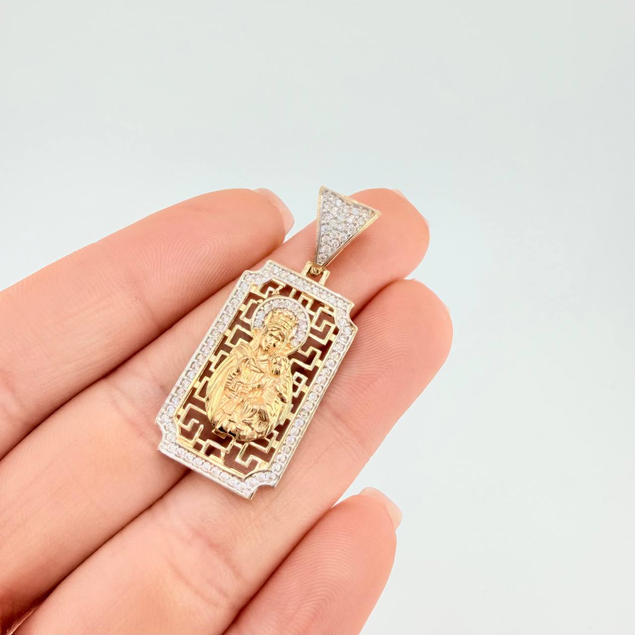 Pendant Plaque Virgin of Carmen 6 g / 1 1/2 in Yellow Gold 18K