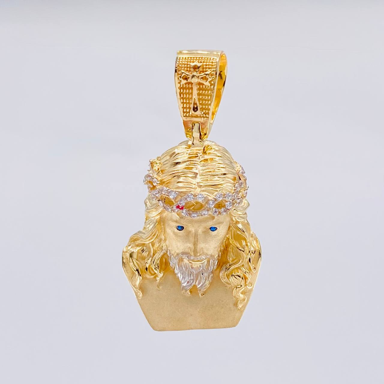 Pendant Face of Christ 9.6 g / 1 1/2 in Two-Tone Yellow White Gold 18K