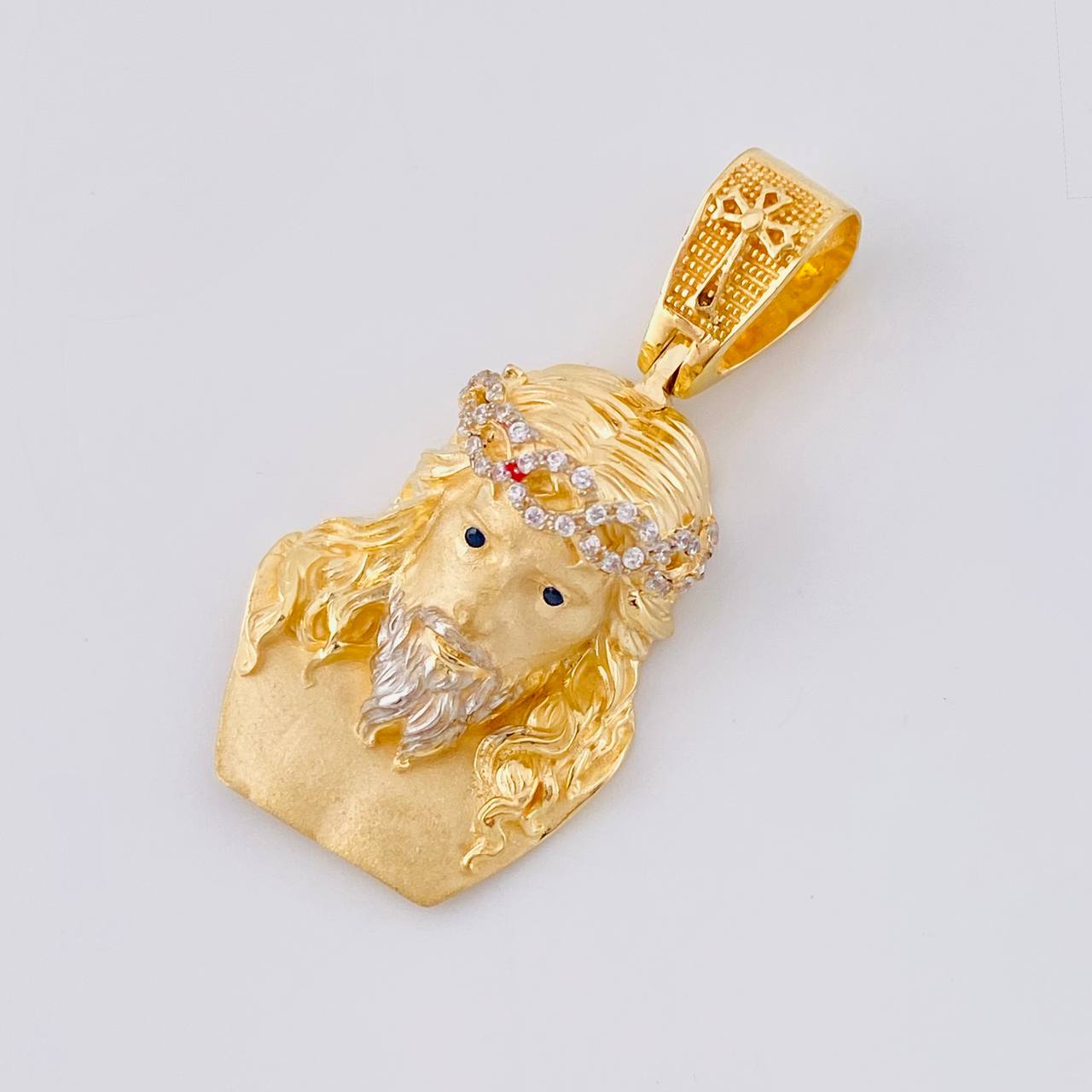 Pendant Face of Christ 9.6 g / 1 1/2 in Two-Tone Yellow White Gold 18K