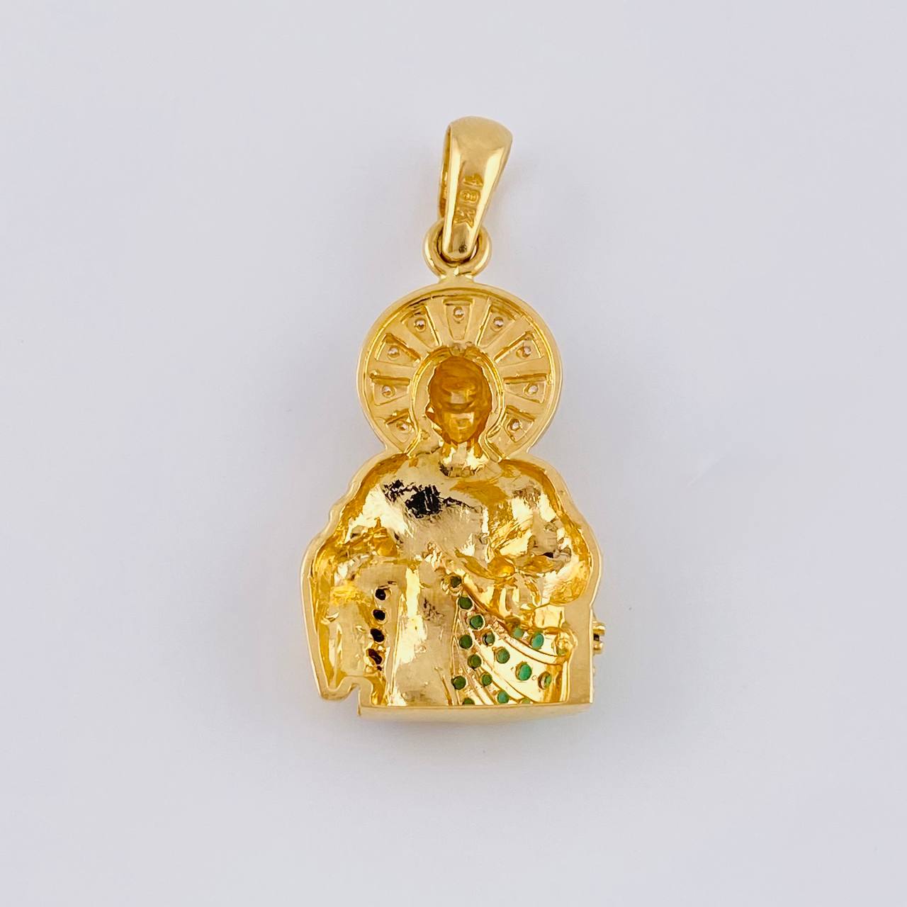 Dije San Judas Tadeo 5.85 g / 1 1/4 in Dos Oros Amarillo Blanco 18K