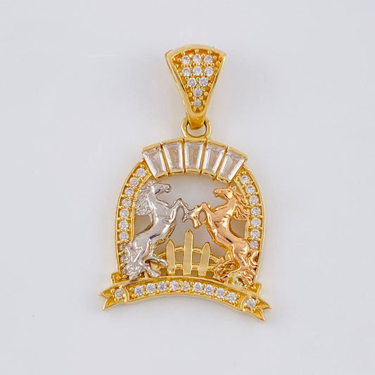 Dije Herradura Caballos 3.3 g / 1 in Tres Oros 18K
