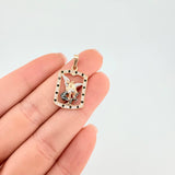 Pendant Plaque Saint Michael 2.05 g / 1 in Two Golds Yellow White 18K