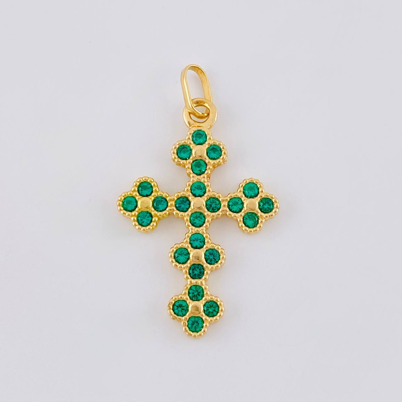 Clover Cross Pendant 3.4 g / 1 1/2 in 18K Yellow Gold