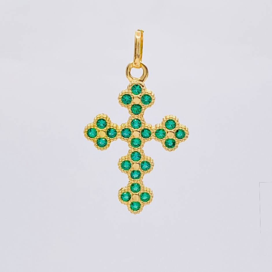 Clover Cross Pendant 3.4 g / 1 1/2 in 18K Yellow Gold