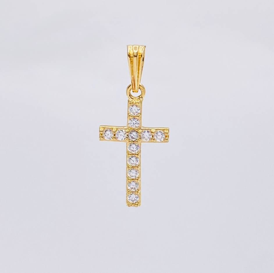 Dije Cruz Tupida 1.35 g / 1 in Oro Amarillo 18K