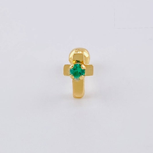 Piercing Cruz 0.35 g / 1/2 in Oro Amarillo 18K