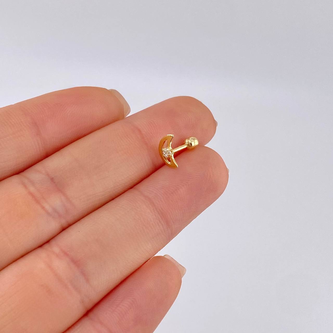 Piercing Media Luna 0.4 g / 1/2 in Oro Amarillo 18K
