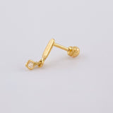 Hanging Globe Piercing 0.4 g / 1/2 in 18K Yellow Gold