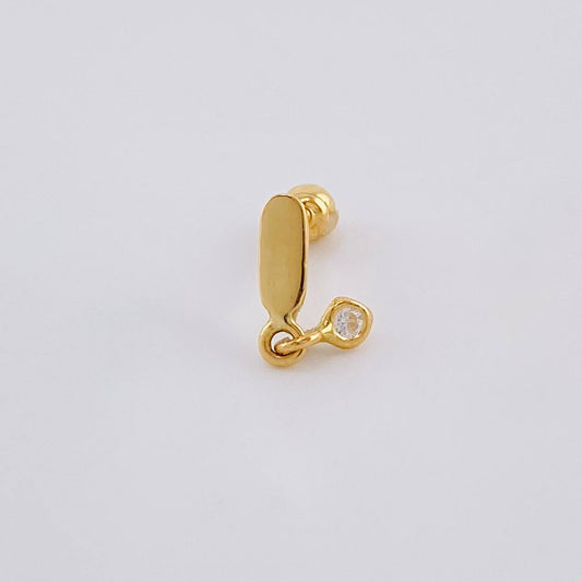 Piercing Globo Colgante 0.4 g / 1/2 in Oro Amarillo 18K