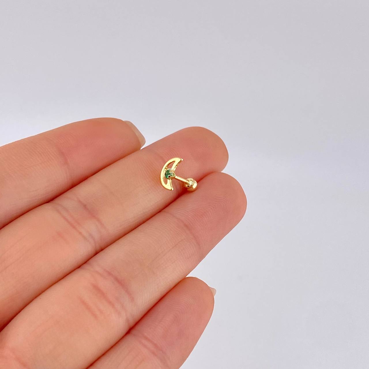 Piercing Media Luna 0.35 g / 1/2 in Oro Amarillo 18K
