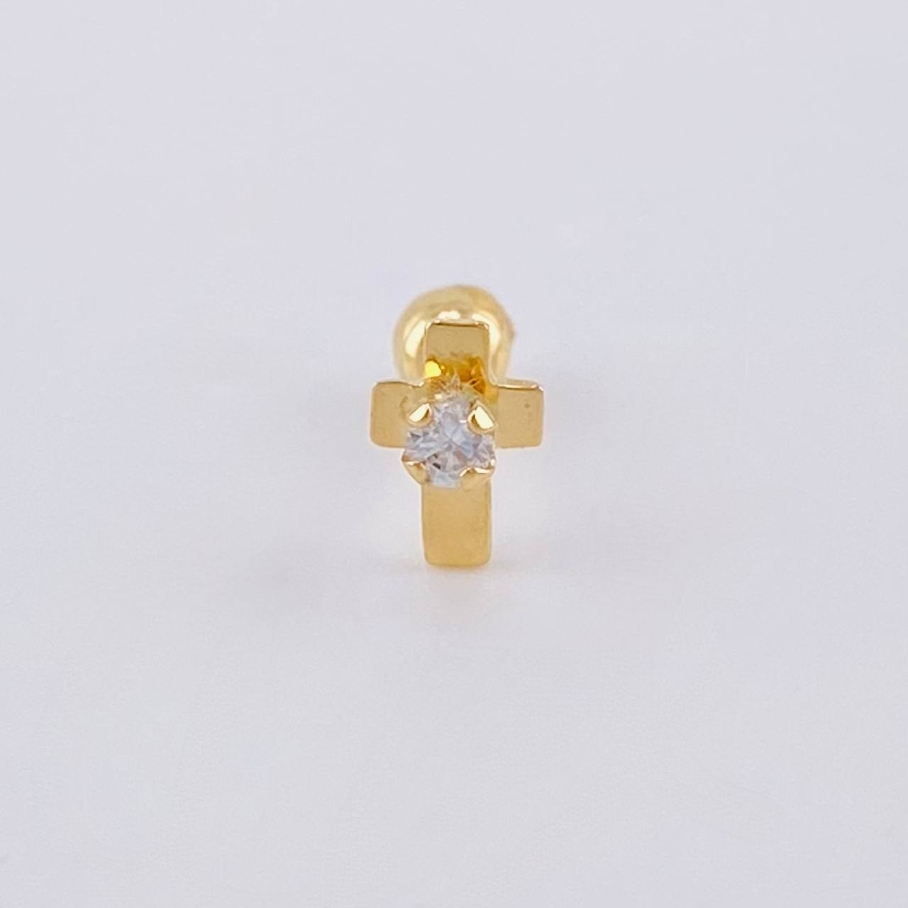 Hoop Earrings Cross 1.65 g / 3/4 in Yellow Gold 18K