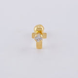 Hoop Earrings Cross 1.65 g / 3/4 in Yellow Gold 18K