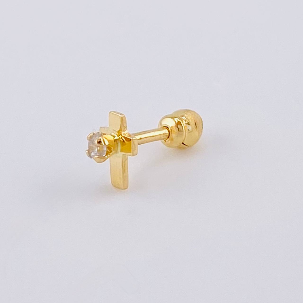 Hoop Earrings Cross 1.65 g / 3/4 in Yellow Gold 18K